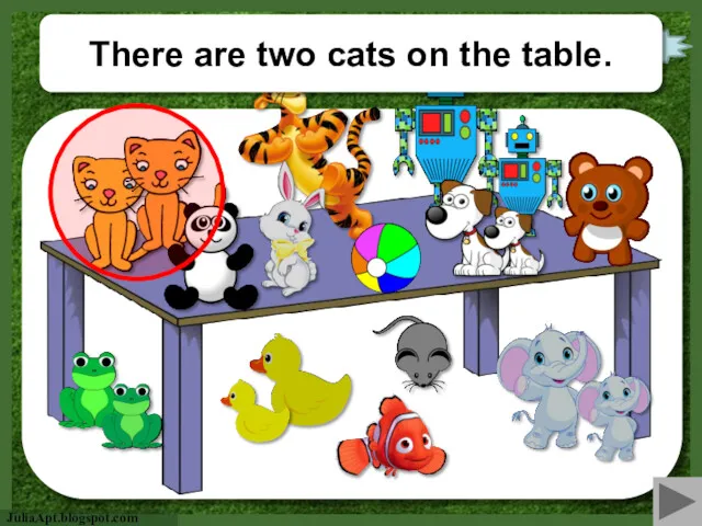 check There are two cats on the table.