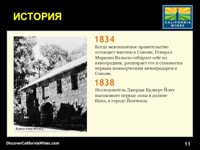 Когда мексиканское правительство оставляет миссию в Сономе, Генерал Мариано Вальехо