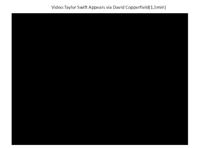 Video:Taylor Swift Appears via David Copperfield(1,5min)