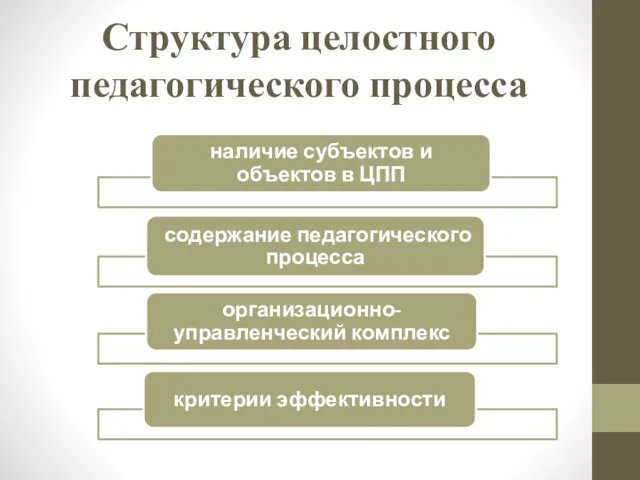 Структура целостного педагогического процесса