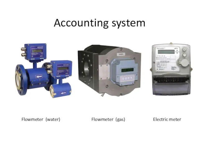 Accounting system Flowmeter (water) Flowmeter (gas) Electric meter