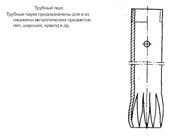 Трубный паук. Трубные пауки предназначены для и из скважины металлических предметов: лап, шарошек, кувалд и др.