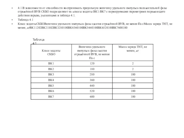 4.1 В зависимости от способности воспринимать предельную величину удельного импульса