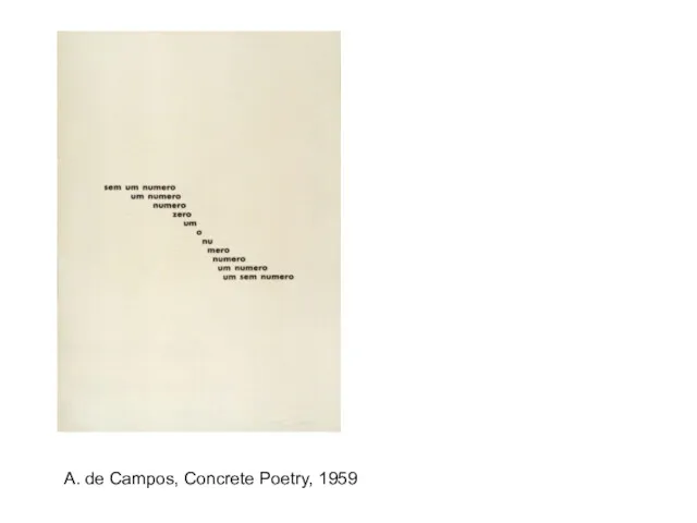 A. de Campos, Concrete Poetry, 1959