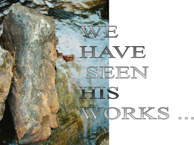 WE HAVE SEEN HIS WORKS ...