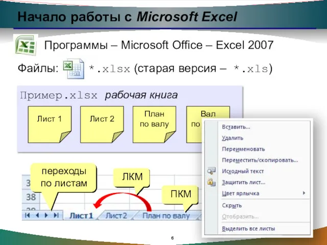 Начало работы с Microsoft Excel Программы – Microsoft Office –