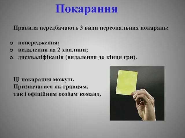 Правила передбачають 3 види персональних покарань: попередження; видалення на 2