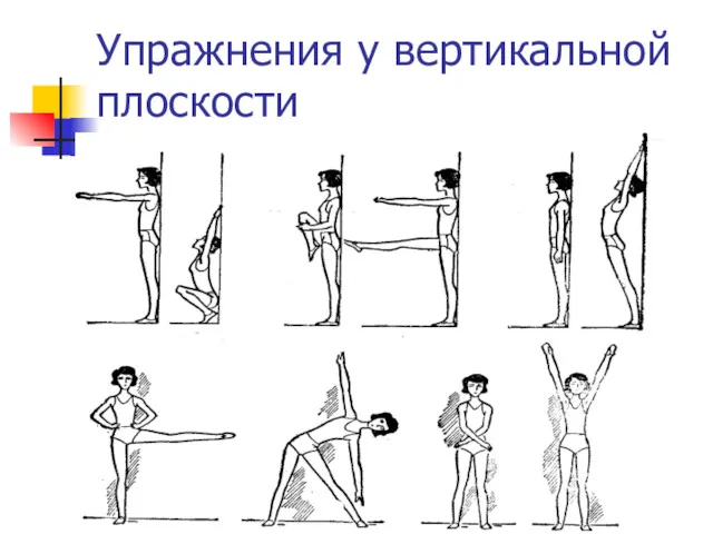 Упражнения у вертикальной плоскости