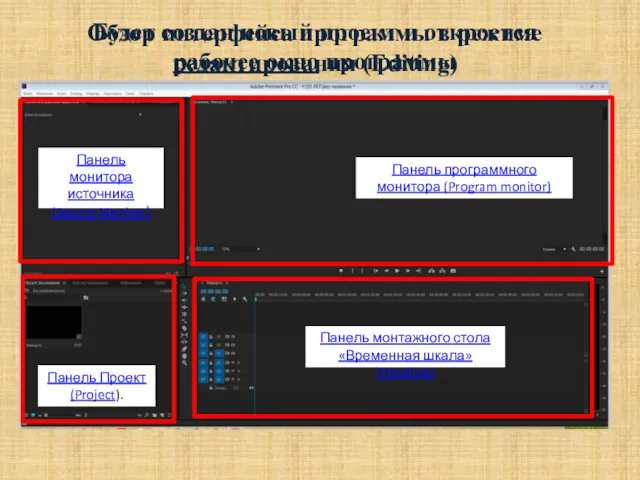 Будет создан новый проект и откроется рабочее окно программы Обзор