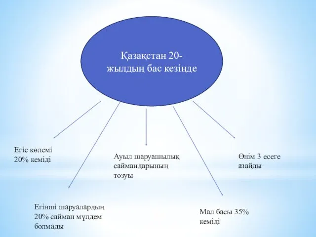 Қазақстан 20-жылдың бас кезінде Егіс көлемі 20% кеміді Ауыл шаруашылық