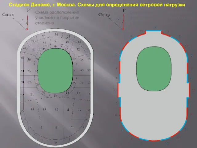 Схема расположения участков на покрытии стадиона Схема расположения участков на