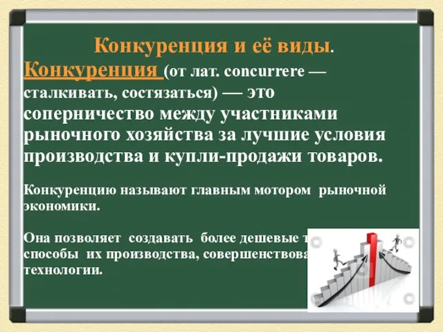 Конкуренция и её виды. Конкуренция (от лат. concurrere — сталкивать,