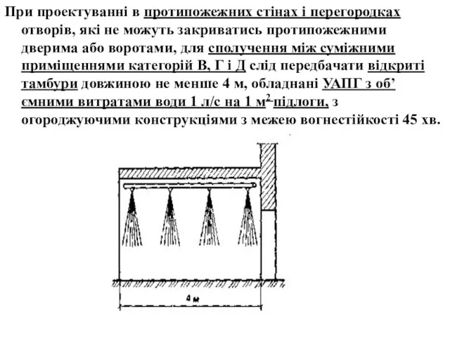 При проектуванні в протипожежних стінах і перегородках отворів, які не