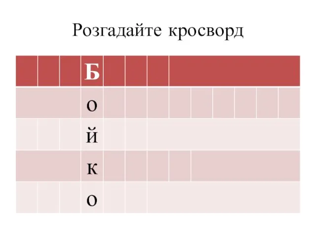 Розгадайте кросворд