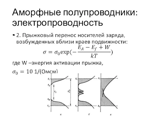 Аморфные полупроводники: электропроводность