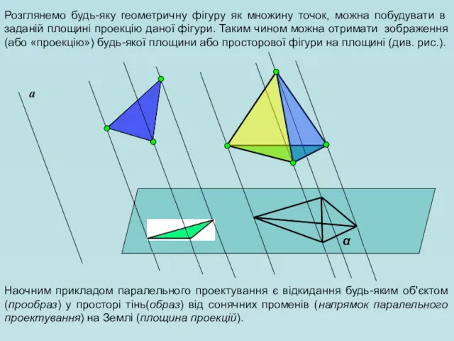 Розглянемо будь-яку геометричну фігуру як множину точок, можна побудувати в