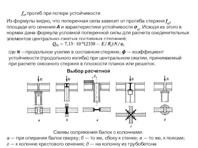 прогиб при потере устойчивости Из формулы видно, что поперечная сила