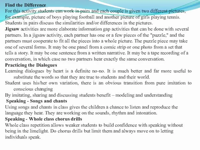 Find the Difference For this activity students can work in