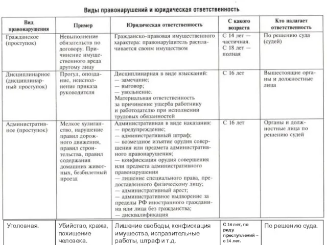 Деликтоспособность – это несение правовой ответственности лица за совершенные проступки.