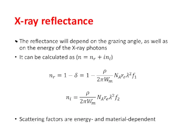X-ray reflectance