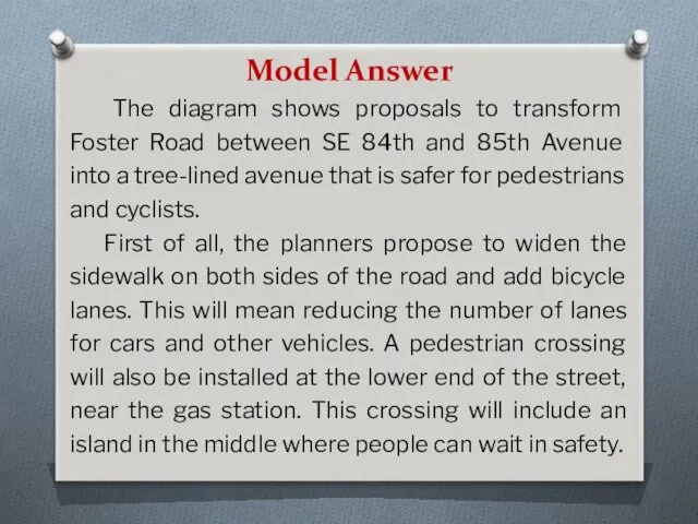 The diagram shows proposals to transform Foster Road between SE