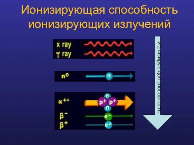 Ионизирующая способность ионизирующих излучений Ионизирующая способность