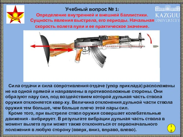 18 Учебный вопрос № 1: Определение внутренней и внешней баллистики.