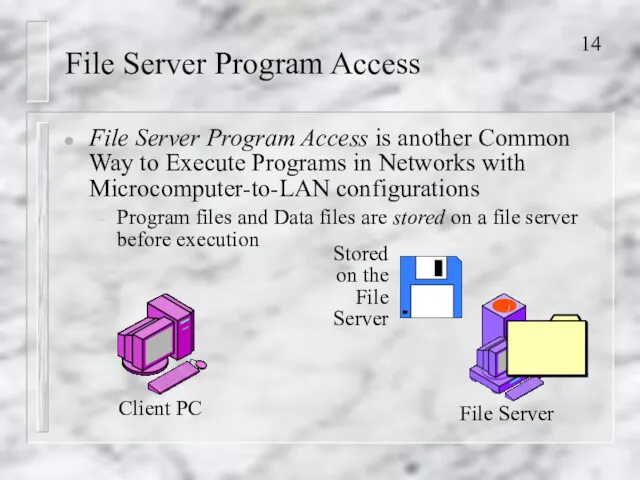File Server Program Access File Server Program Access is another Common Way to