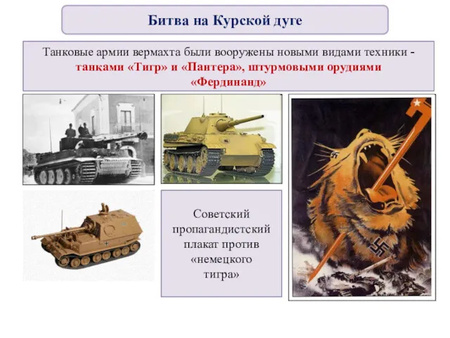 Танковые армии вермахта были вооружены новыми видами техники - танками