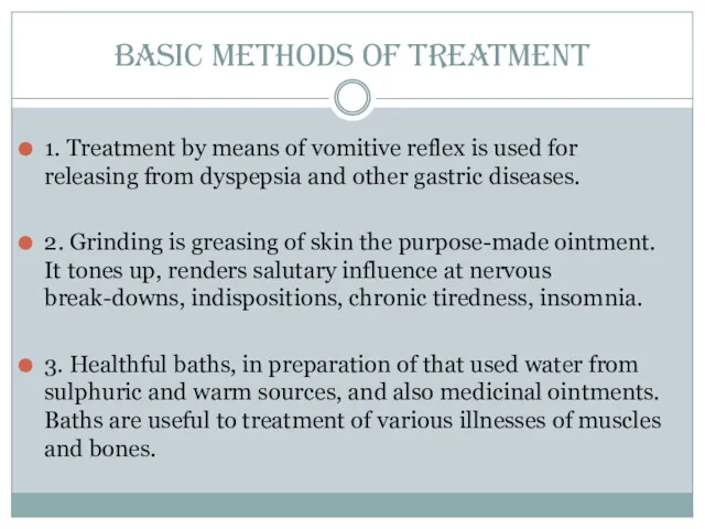 basic methods of treatment 1. Treatment by means of vomitive
