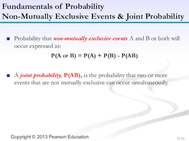 Probability that non-mutually exclusive events A and B or both will occur expressed