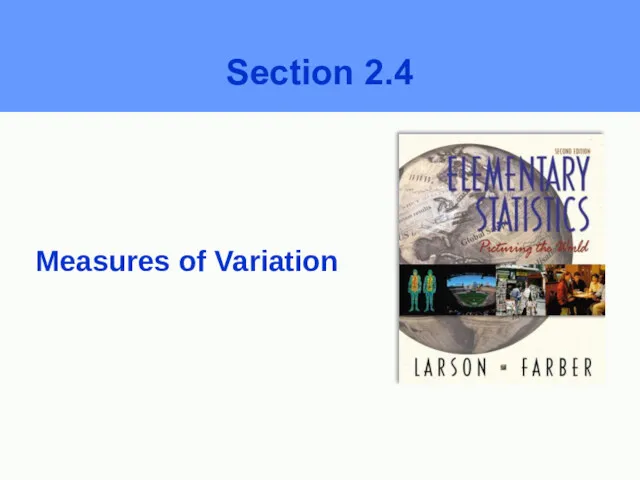 Measures of Variation Section 2.4