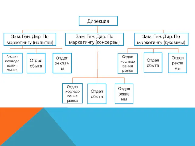 Дирекция Зам. Ген. Дир. По маркетингу (напитки) Зам. Ген. Дир.