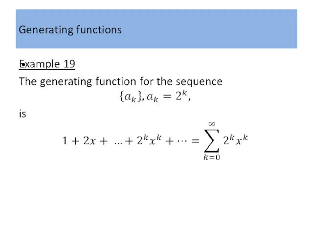 Generating functions