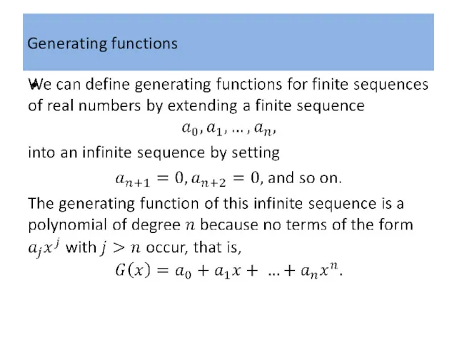 Generating functions