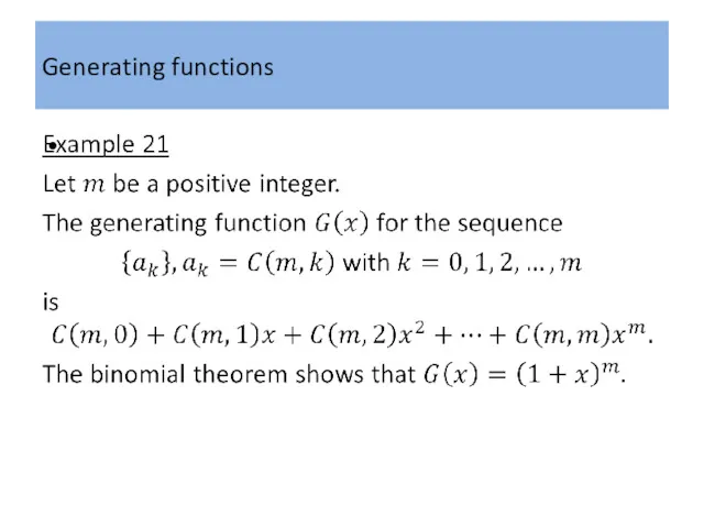 Generating functions