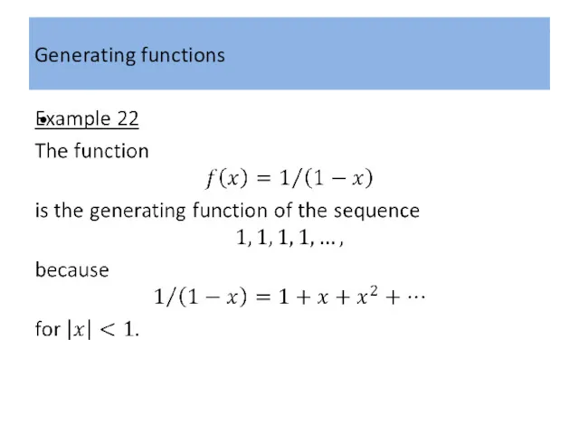 Generating functions