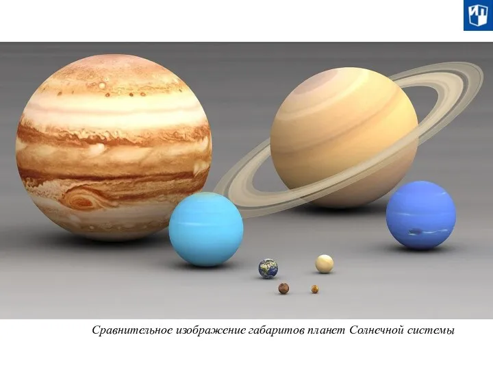 Сравнительное изображение габаритов планет Солнечной системы