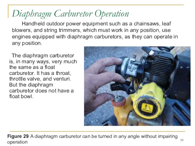 Diaphragm Carburetor Operation The diaphragm carburetor is, in many ways,