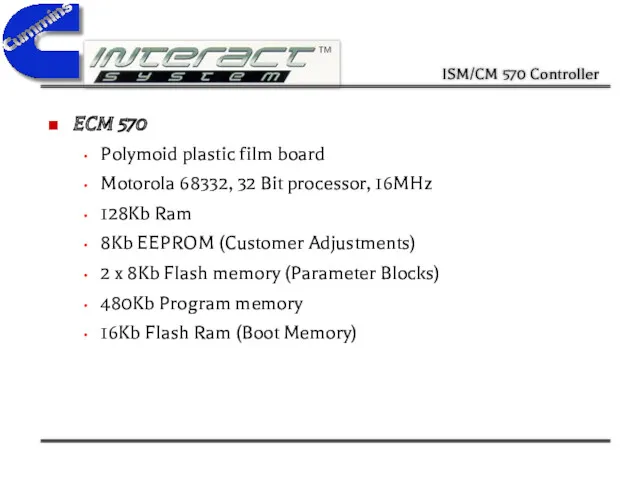 ECM 570 Polymoid plastic film board Motorola 68332, 32 Bit processor, 16MHz 128Kb