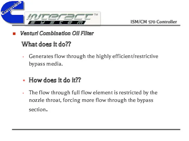 What does it do?? Generates flow through the highly efficient/restrictive