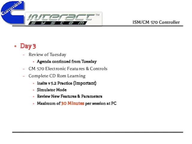 Day 3 Review of Tuesday Agenda continued from Tuesday CM 570 Electronic Features