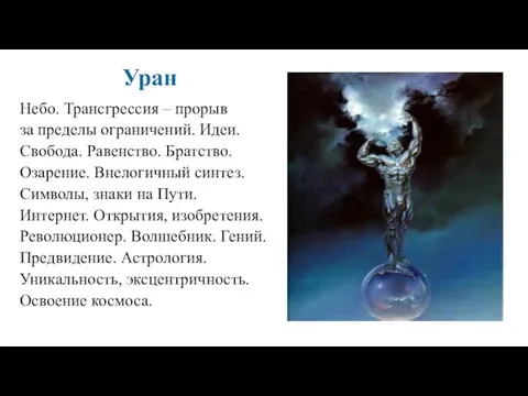 Уран Небо. Трансгрессия – прорыв за пределы ограничений. Идеи. Свобода.