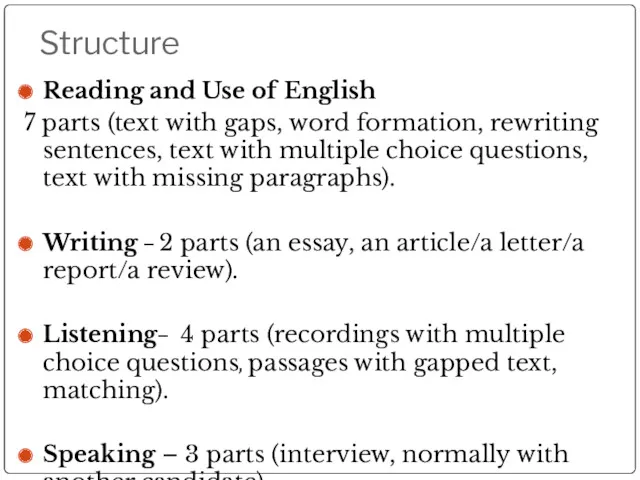 Structure Reading and Use of English 7 parts (text with
