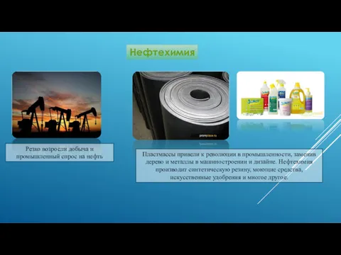 Нефтехимия Резко возросли до­быча и промышленный спрос на нефть Пластмассы