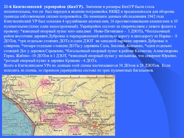 21-й Кингисеппский укрепрайон (КинУР). Значение и размеры КинУР были столь