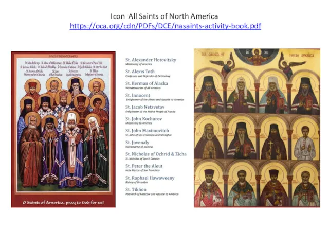 Icon All Saints of North America https://oca.org/cdn/PDFs/DCE/nasaints-activity-book.pdf