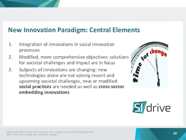 Integration of innovations in social innovation processes Modified, more comprehensive