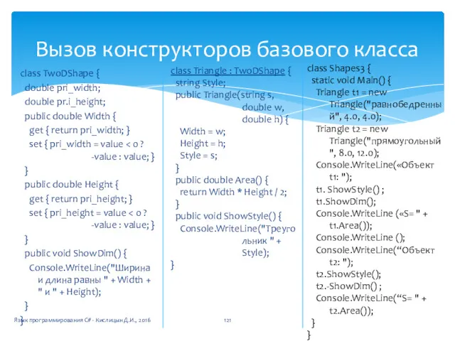 class TwoDShape { double pri_width; double pr.i_height; public double Width