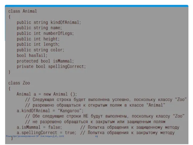 Язык программирования C# - Кислицын Д.И., 2016